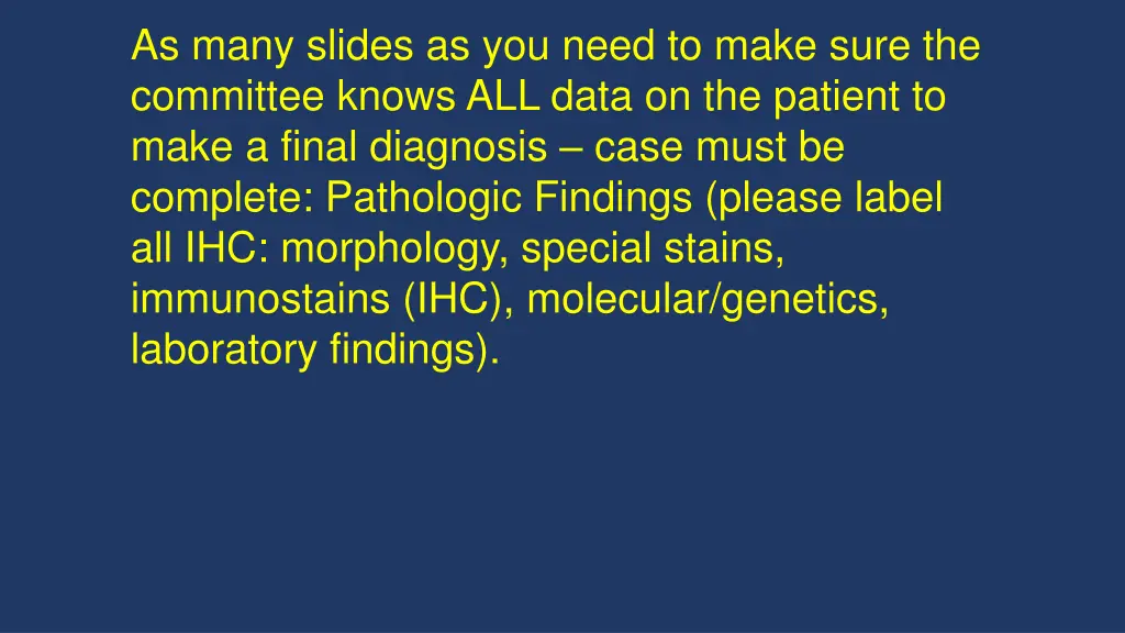 as many slides as you need to make sure