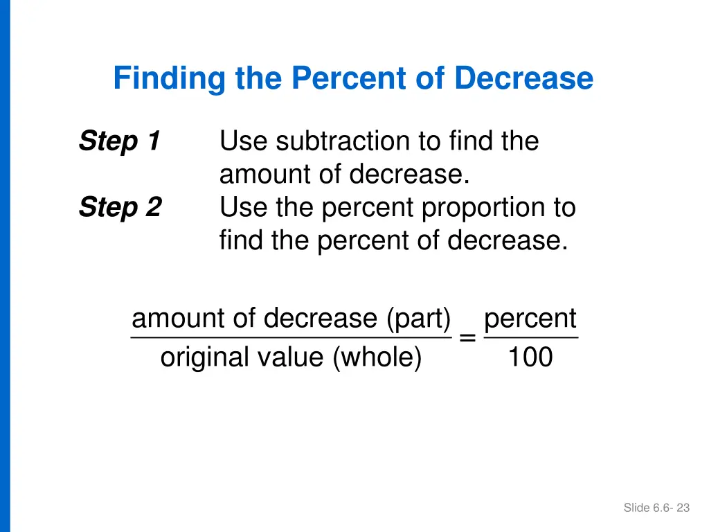 finding the percent of decrease