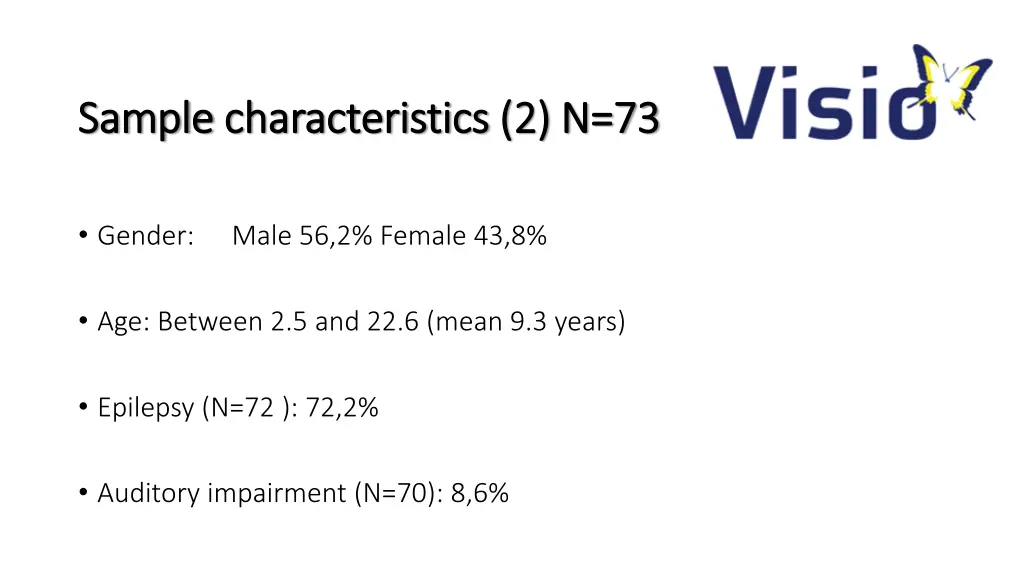 sample sample characteristics characteristics