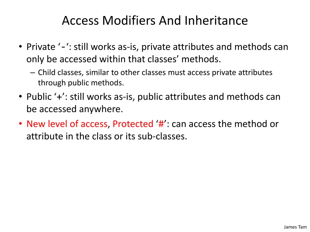 access modifiers and inheritance