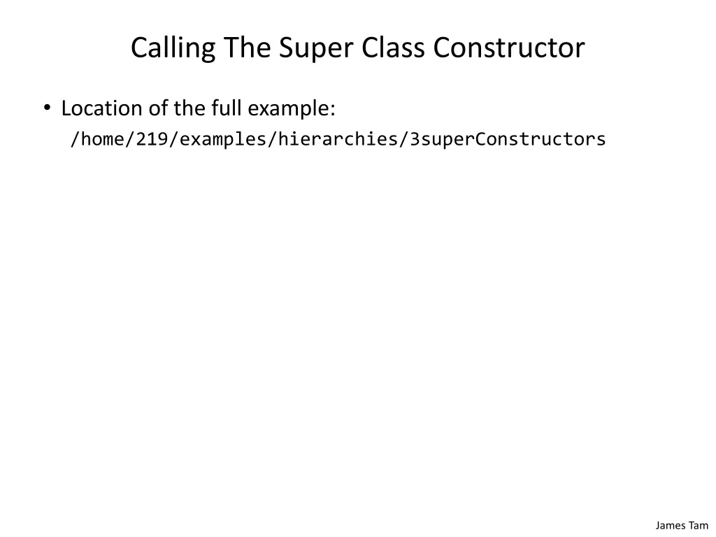 calling the super class constructor