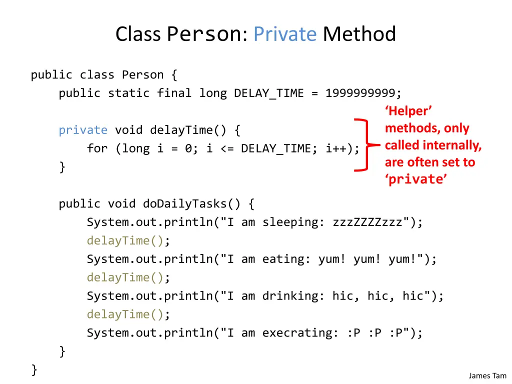 class person private method