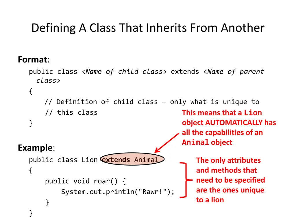 defining a class that inherits from another