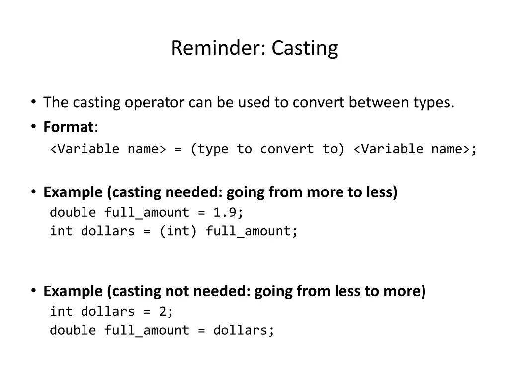 reminder casting