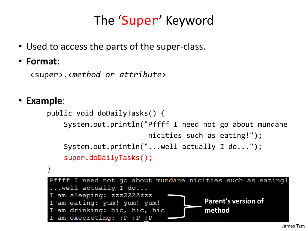 the super keyword
