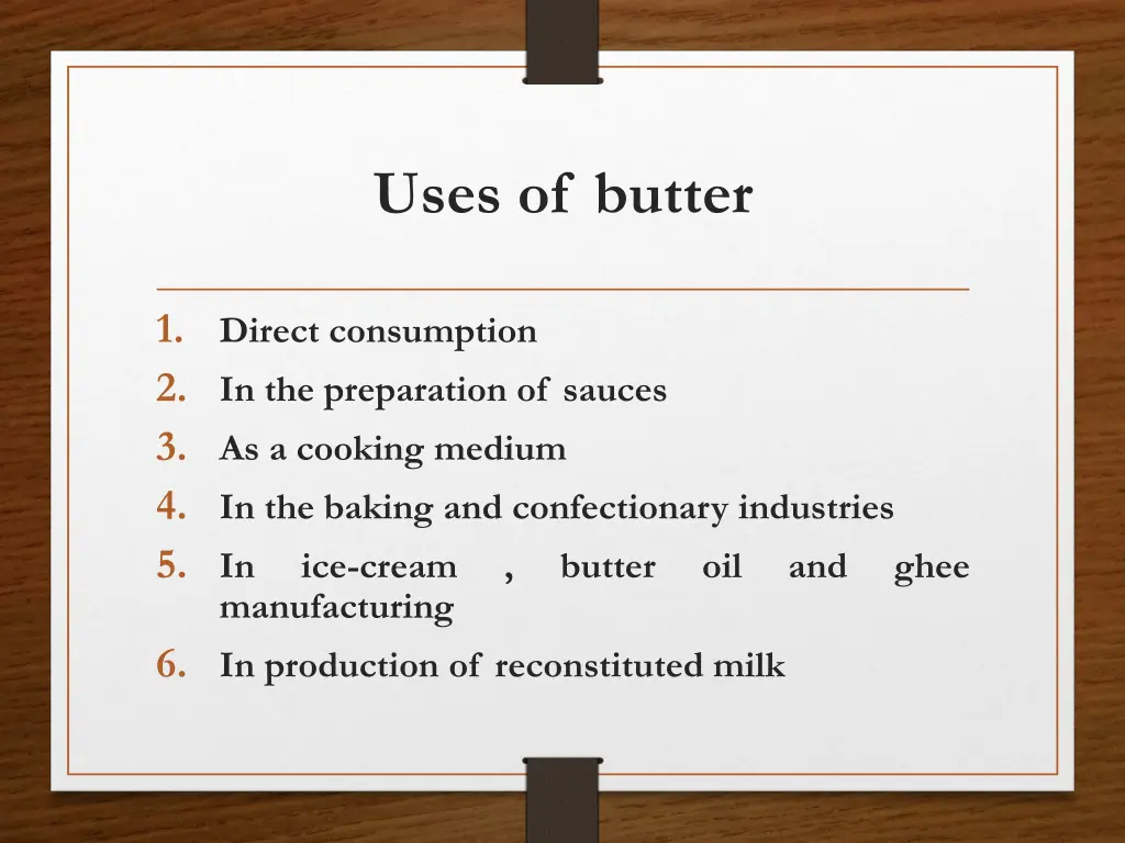uses of butter
