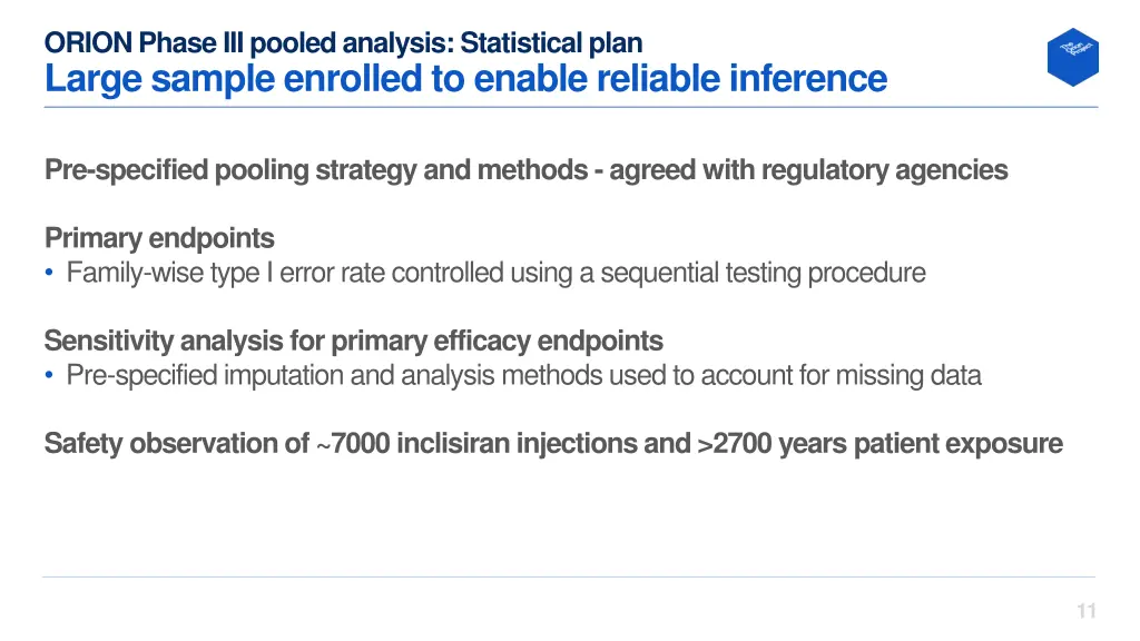 orion phase iii pooled analysis statistical plan
