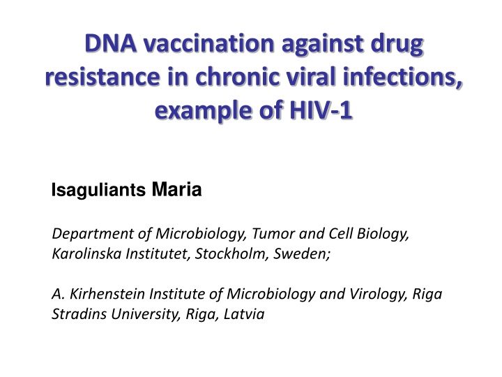 dna vaccination against drug resistance
