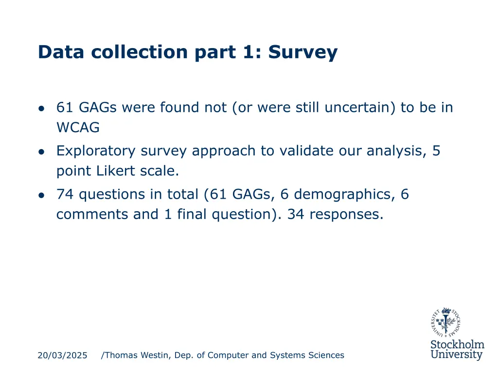 data collection part 1 survey