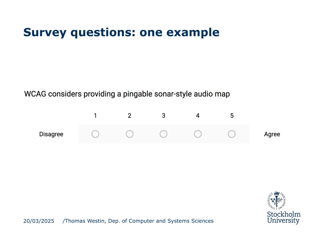 survey questions one example