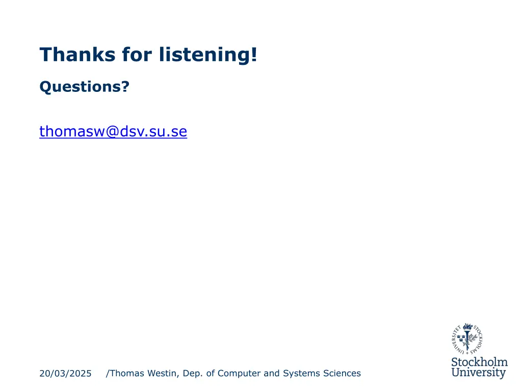 thanks for listening