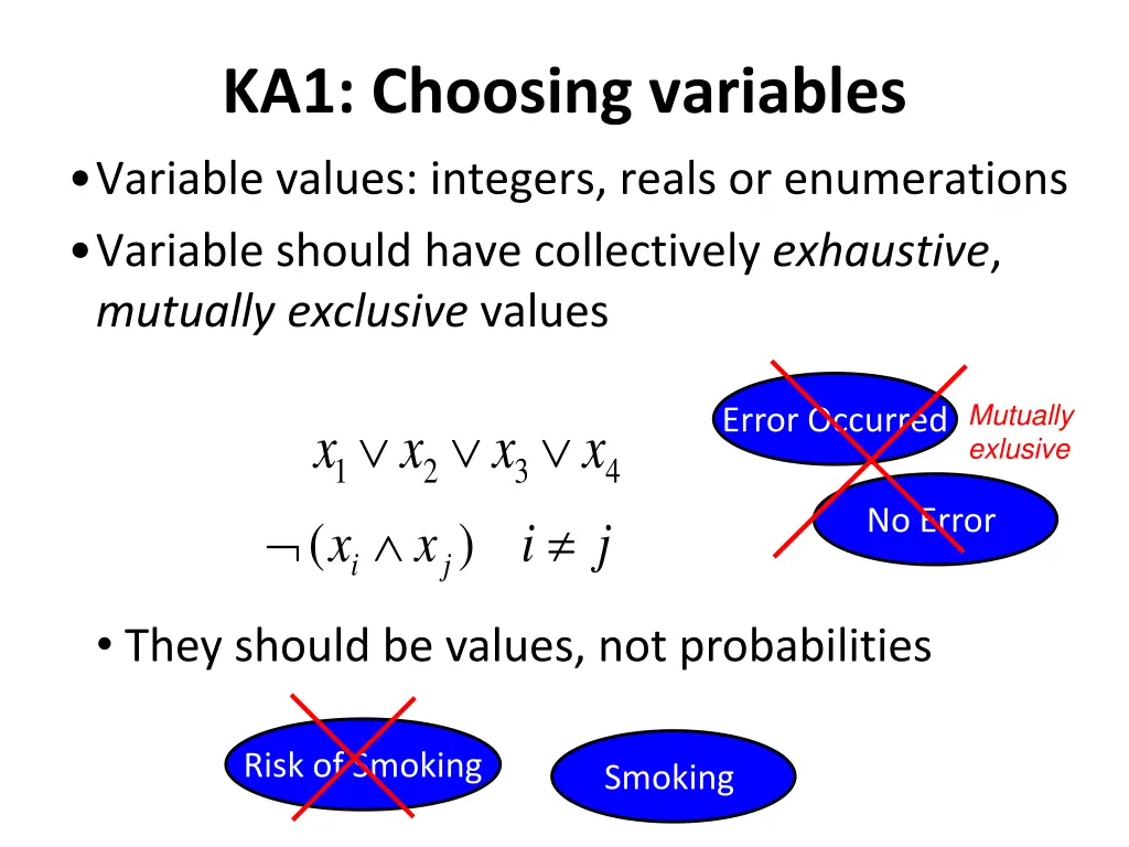 ka1 choosing variables