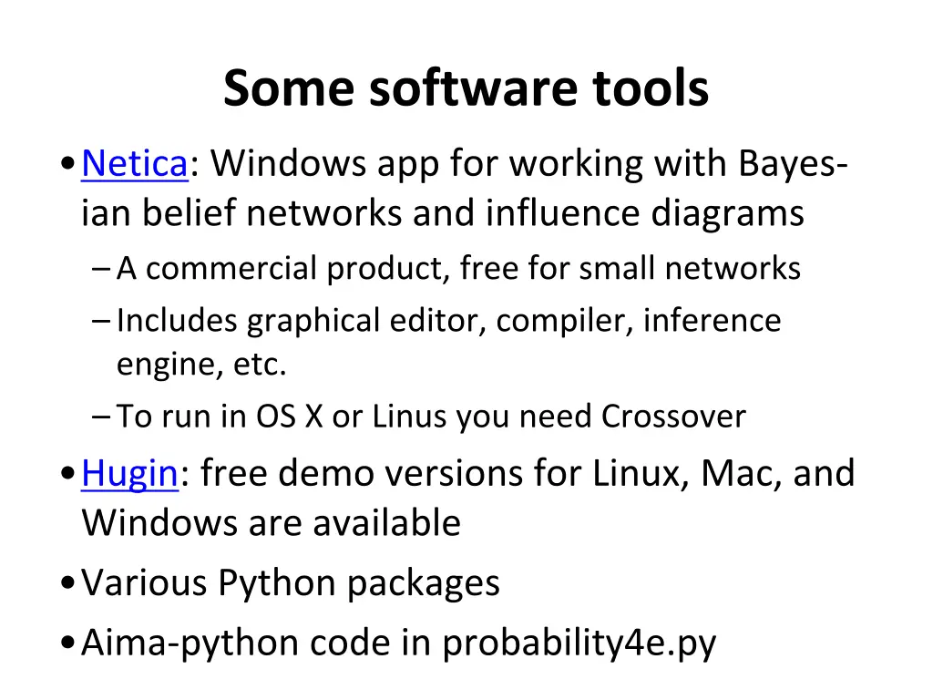 some software tools