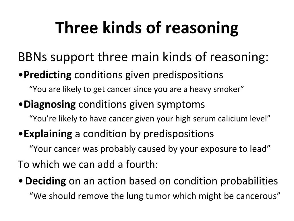 three kinds of reasoning