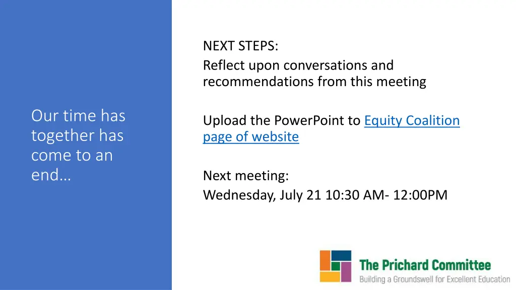 next steps reflect upon conversations