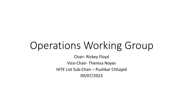 operations working group