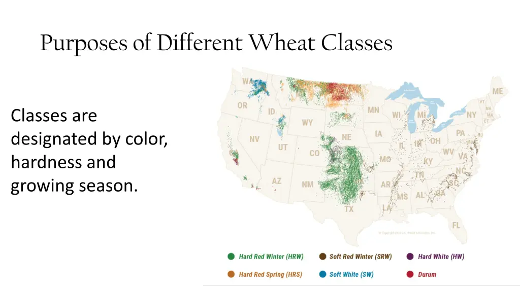 purposes of different wheat classes