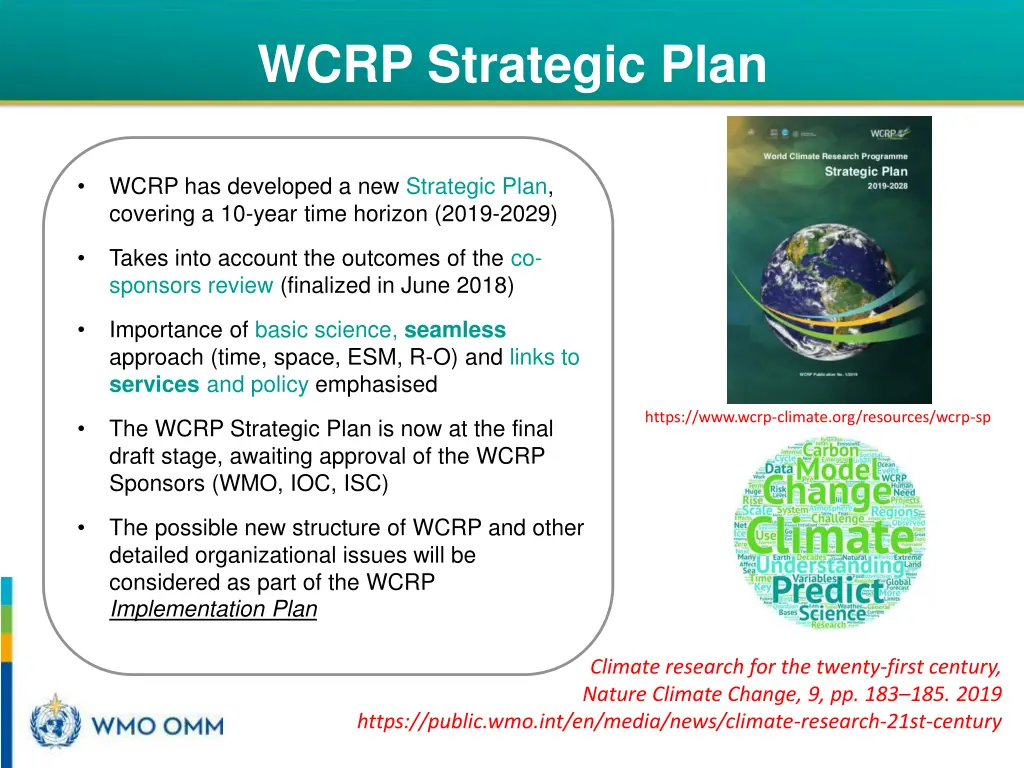 wcrp strategic plan
