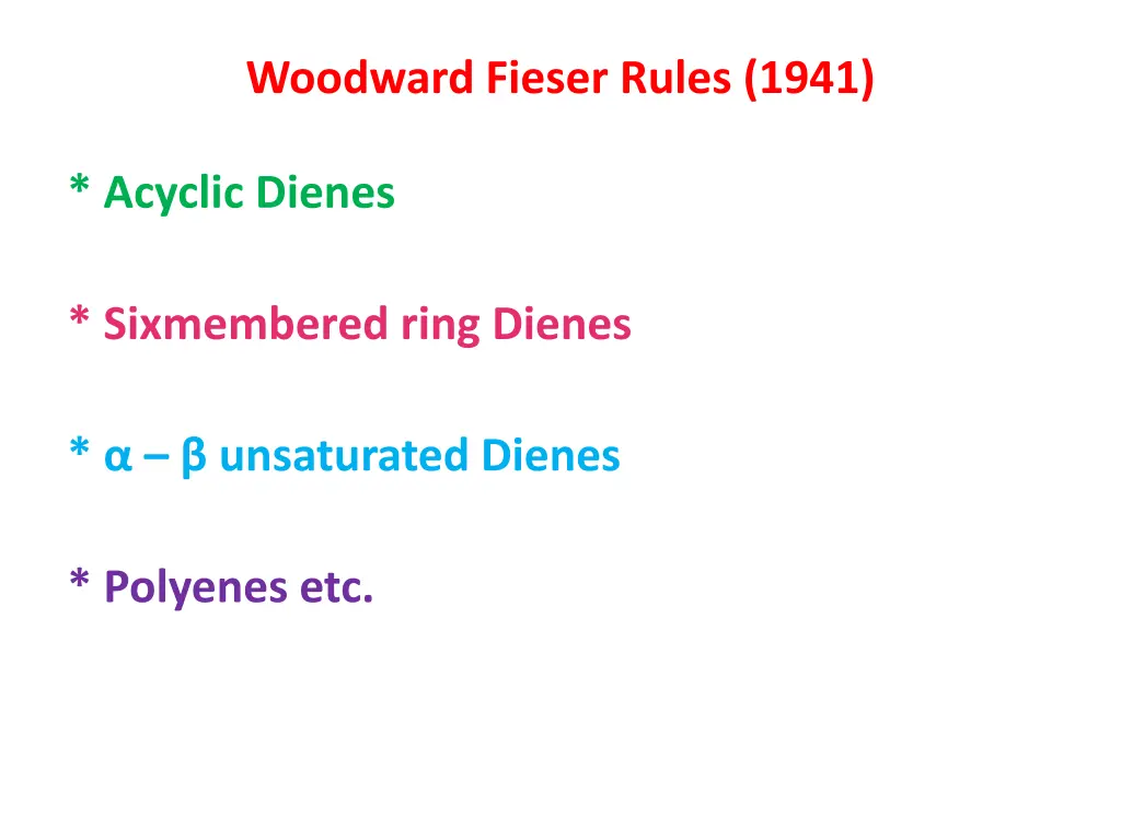 woodward fieser rules 1941