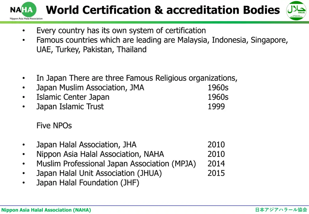 world certification accreditation bodies