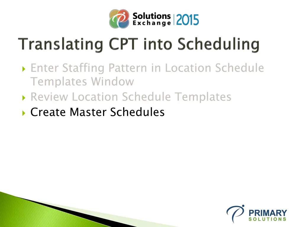 enter staffing pattern in location schedule 2