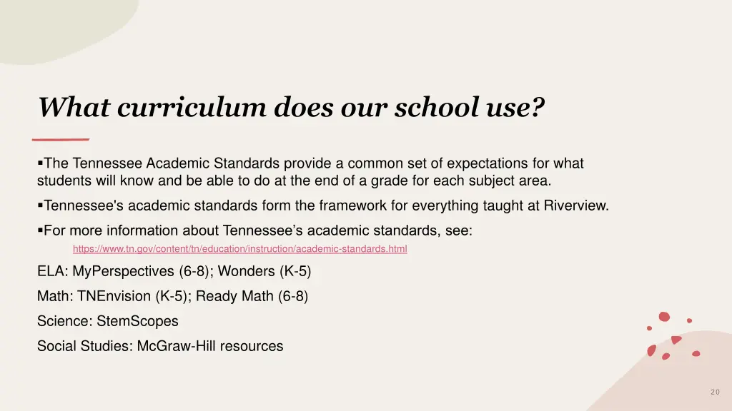 what curriculum does our school use