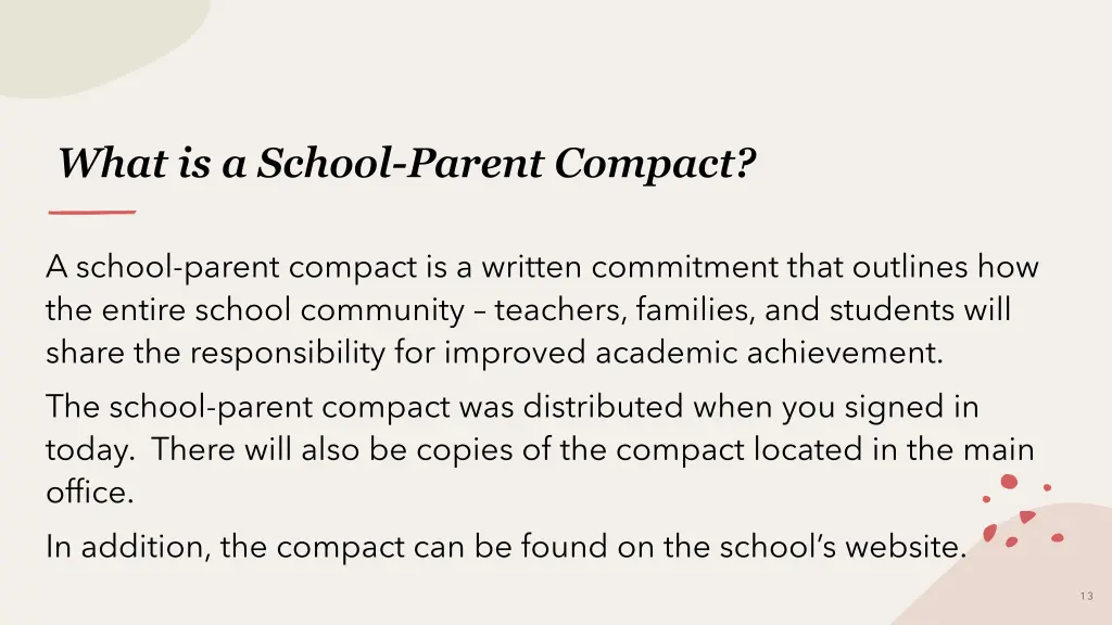 what is a school parent compact