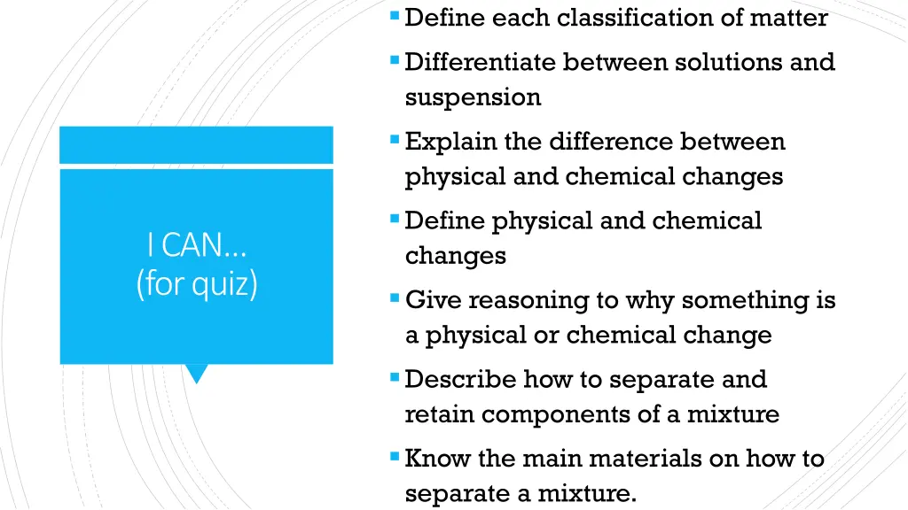 define each classification of matter