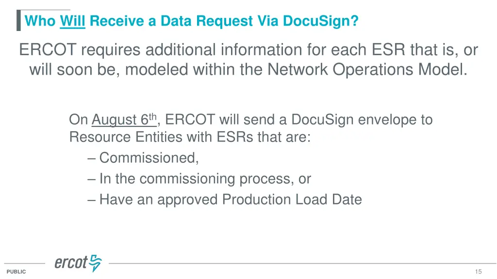 who will receive a data request via docusign