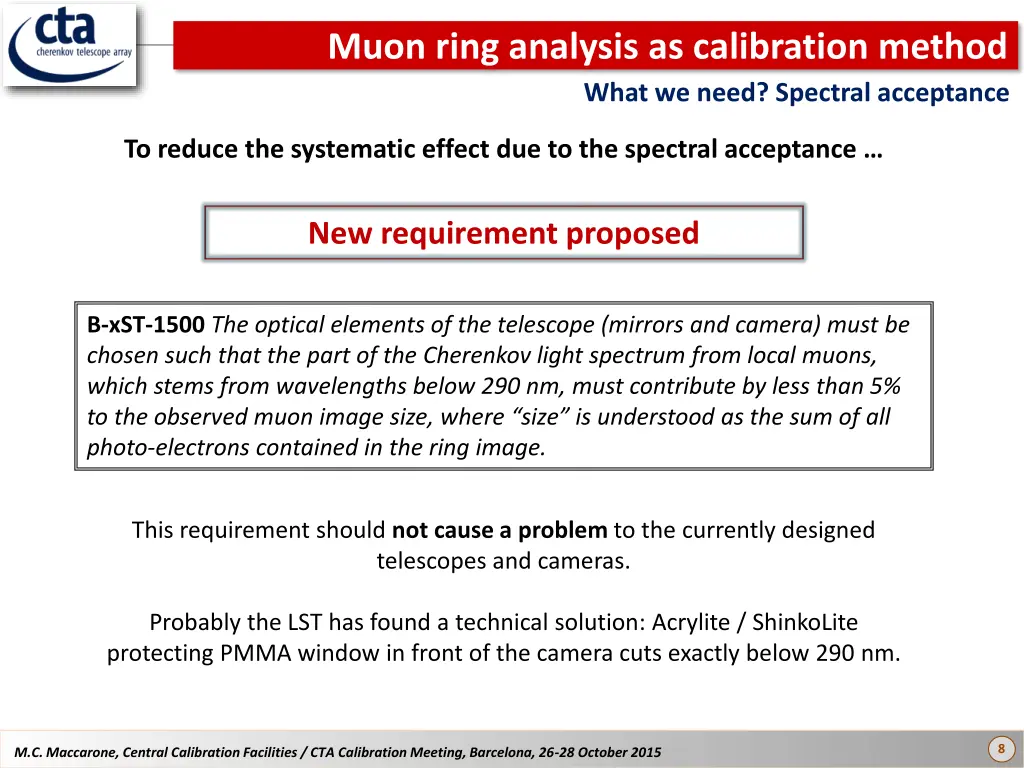 muon ring analysis as calibration method what 4