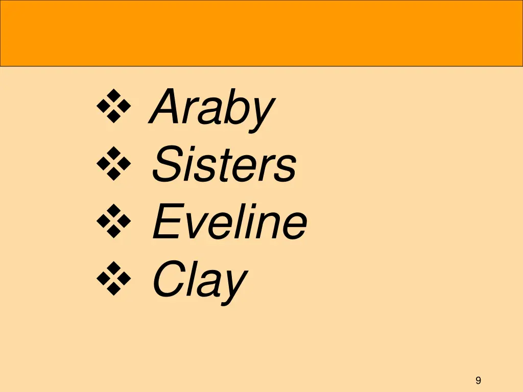 araby sisters eveline clay