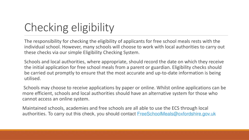 checking eligibility