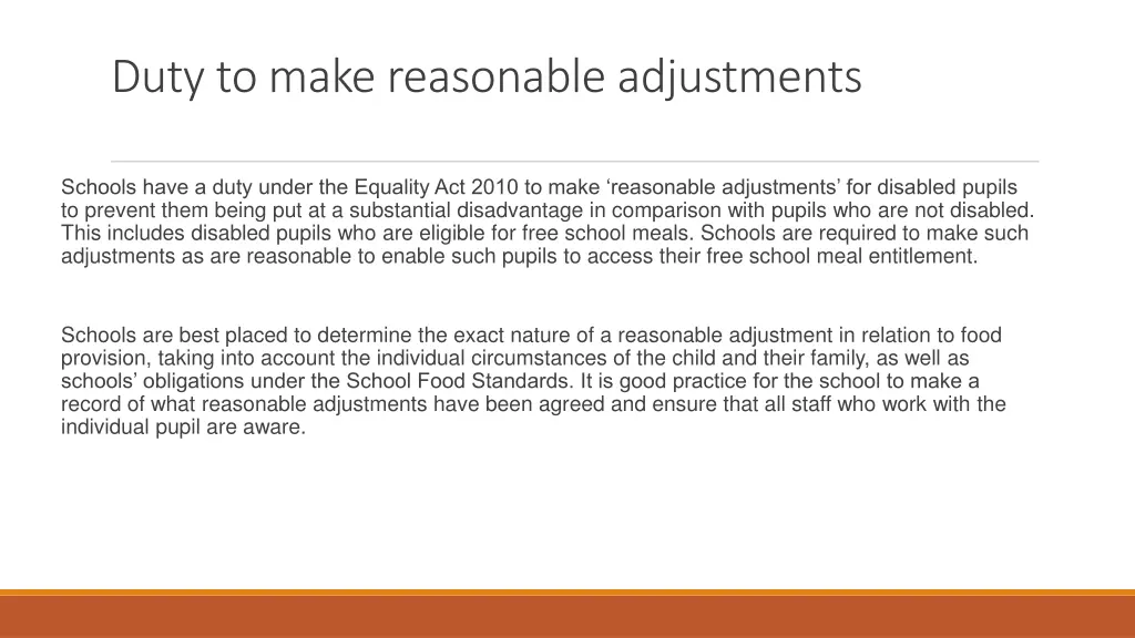 duty to make reasonable adjustments