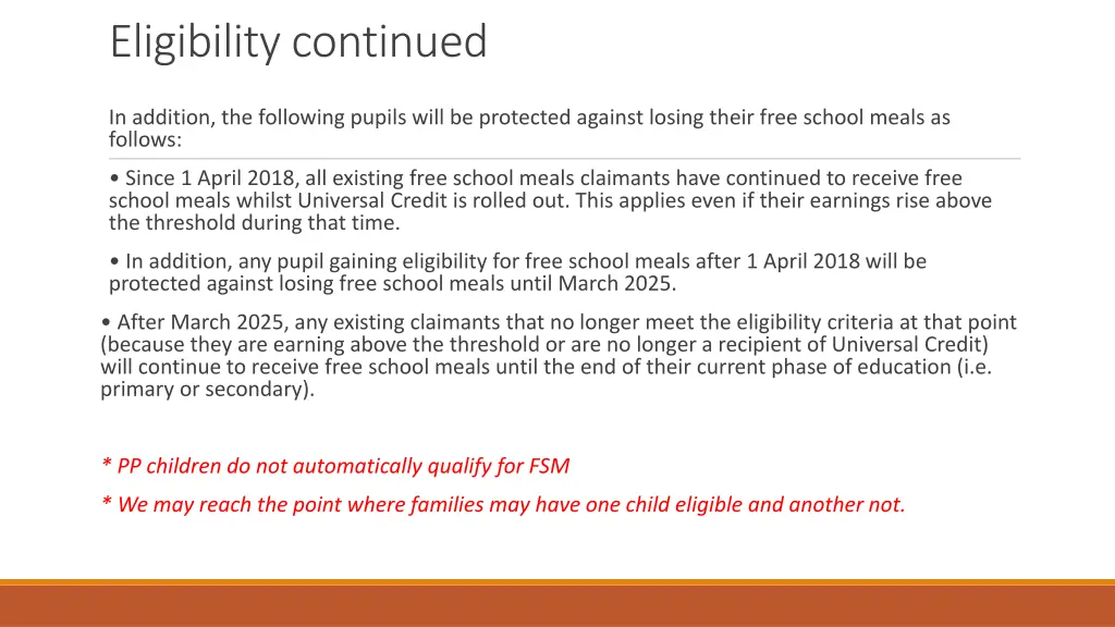 eligibility continued