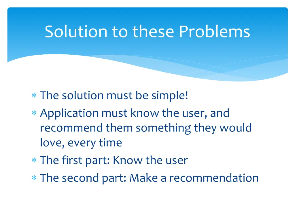 solution to these problems