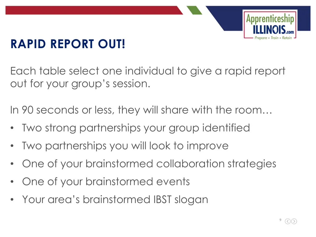 rapid report out
