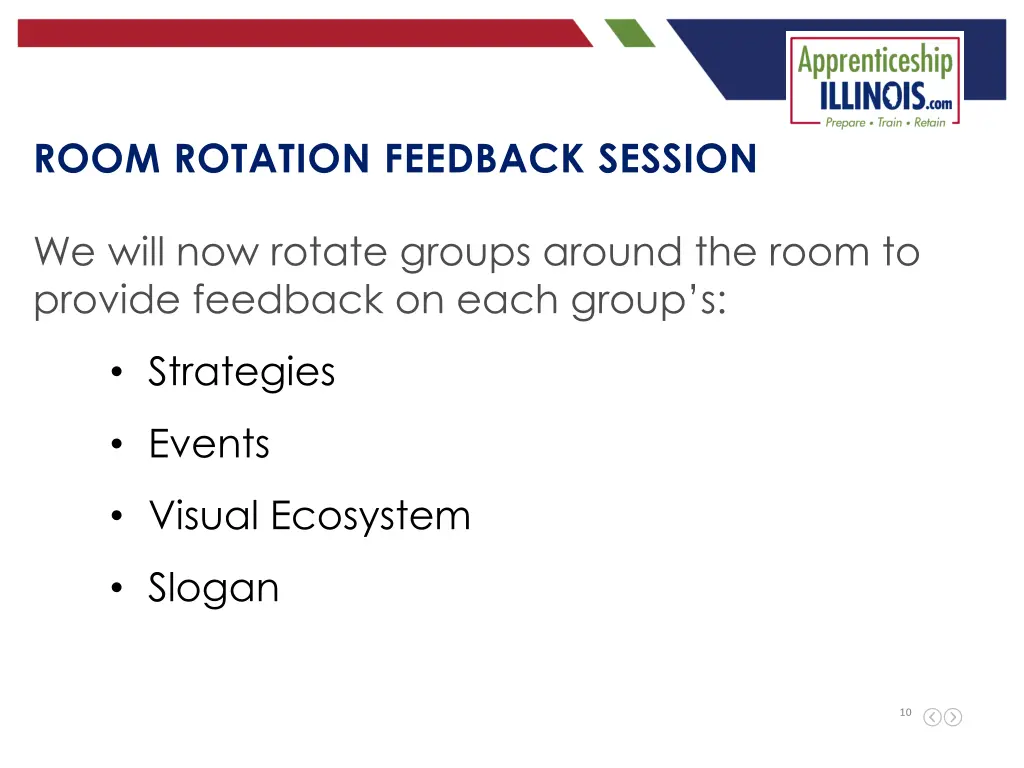 room rotation feedback session