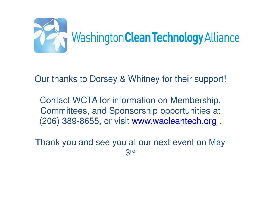 our thanks to dorsey whitney for their support