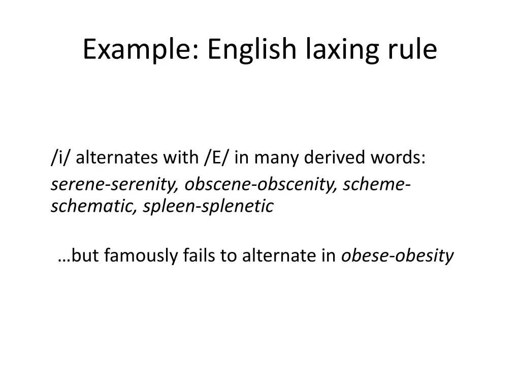 example english laxing rule
