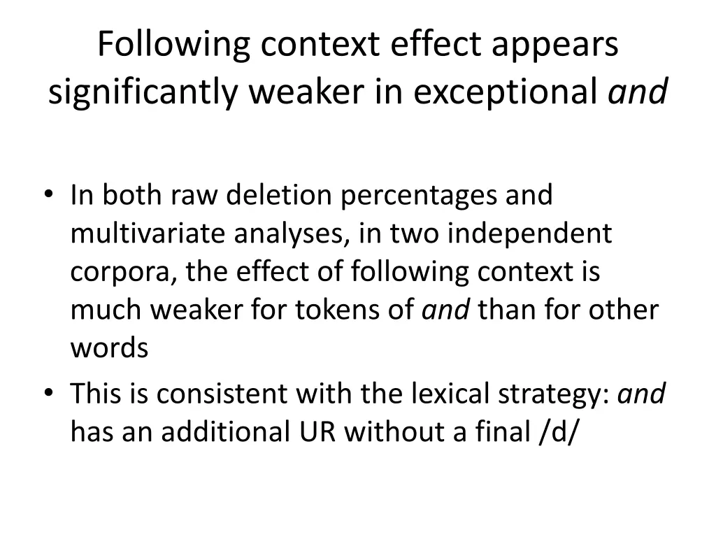 following context effect appears significantly