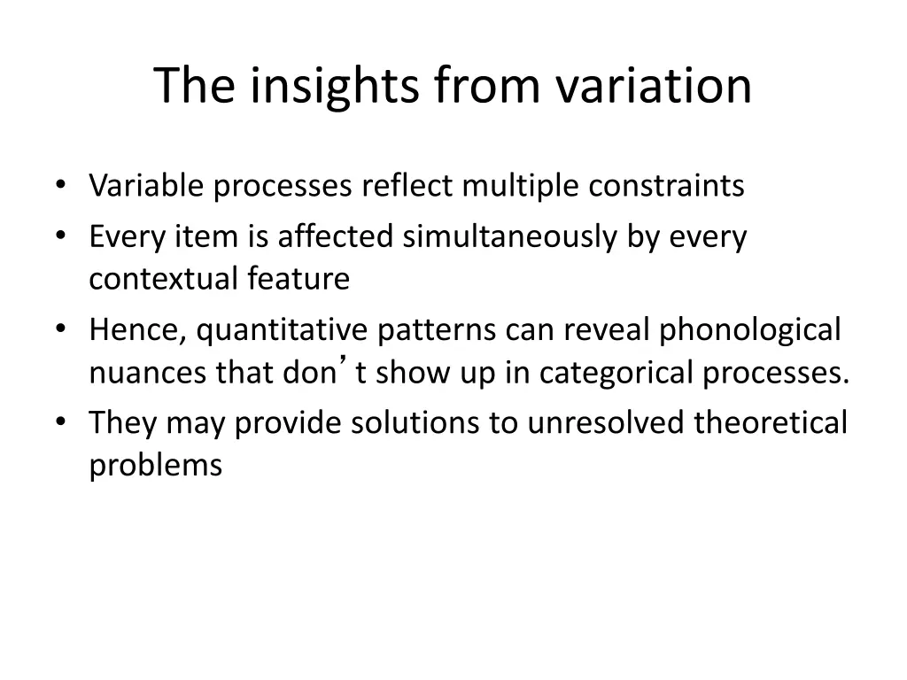 the insights from variation