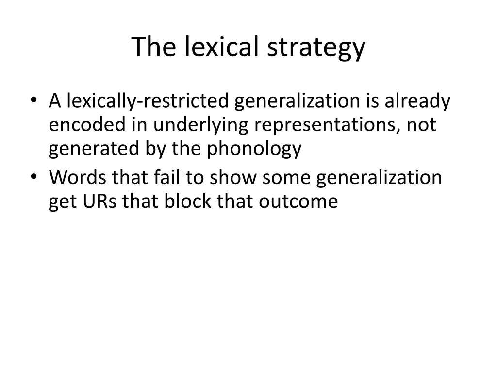the lexical strategy