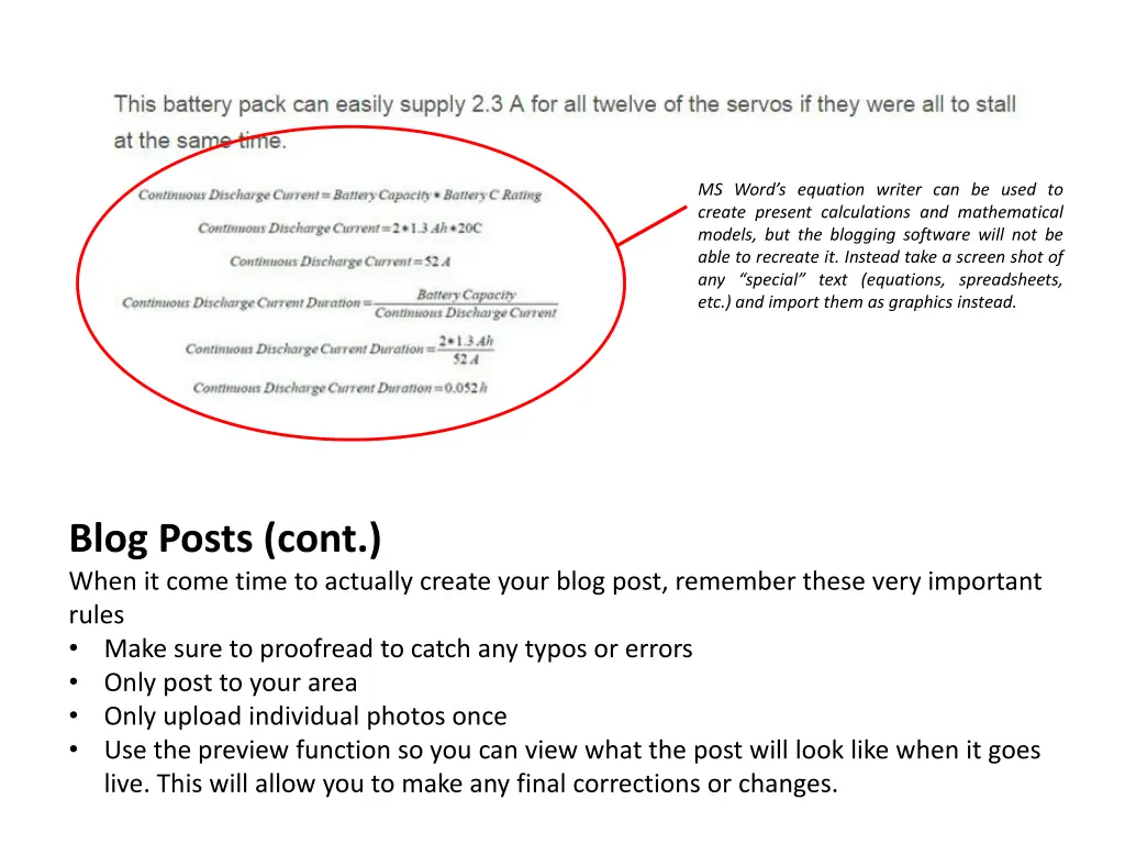 ms word s equation writer can be used to create