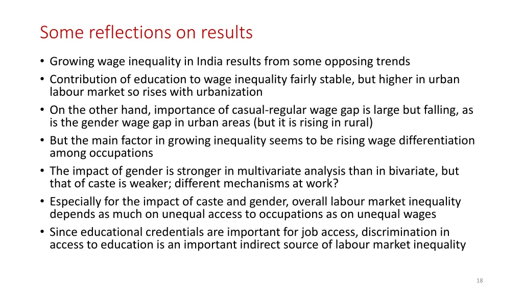 some reflections on results