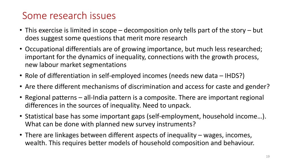 some research issues