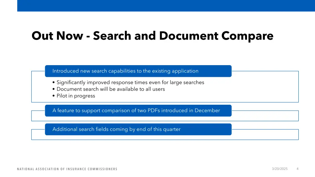 out now search and document compare