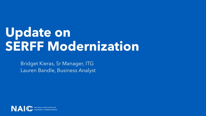 update on serff modernization