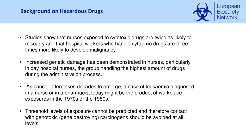 background on hazardous drugs 1