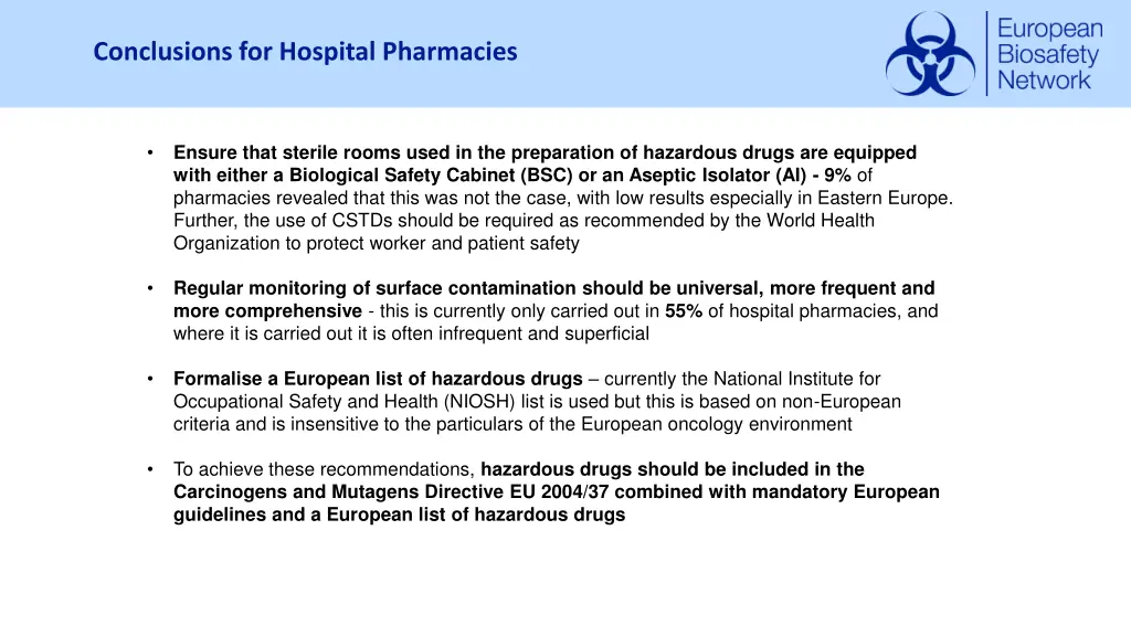 conclusions for hospital pharmacies 1