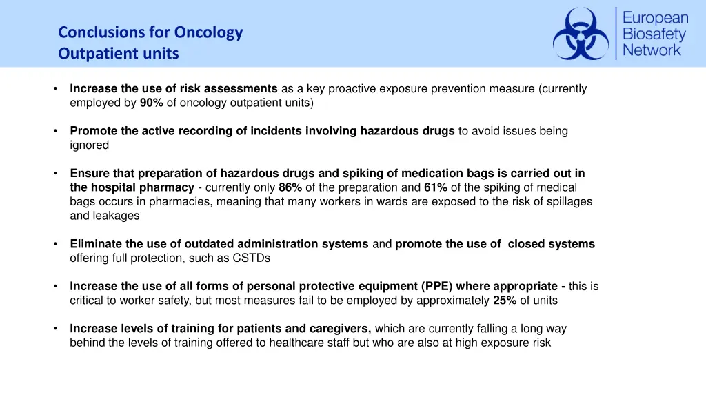 conclusions for oncology outpatient units